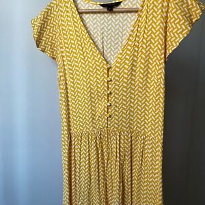 Yellow Patterned Women's Dress